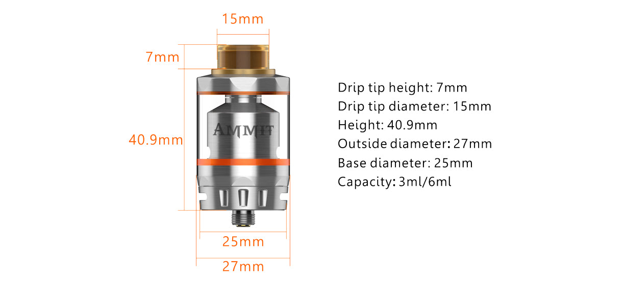 Geekvape Ammit Dual Coil RTA Tank Atomizer 3-6ML