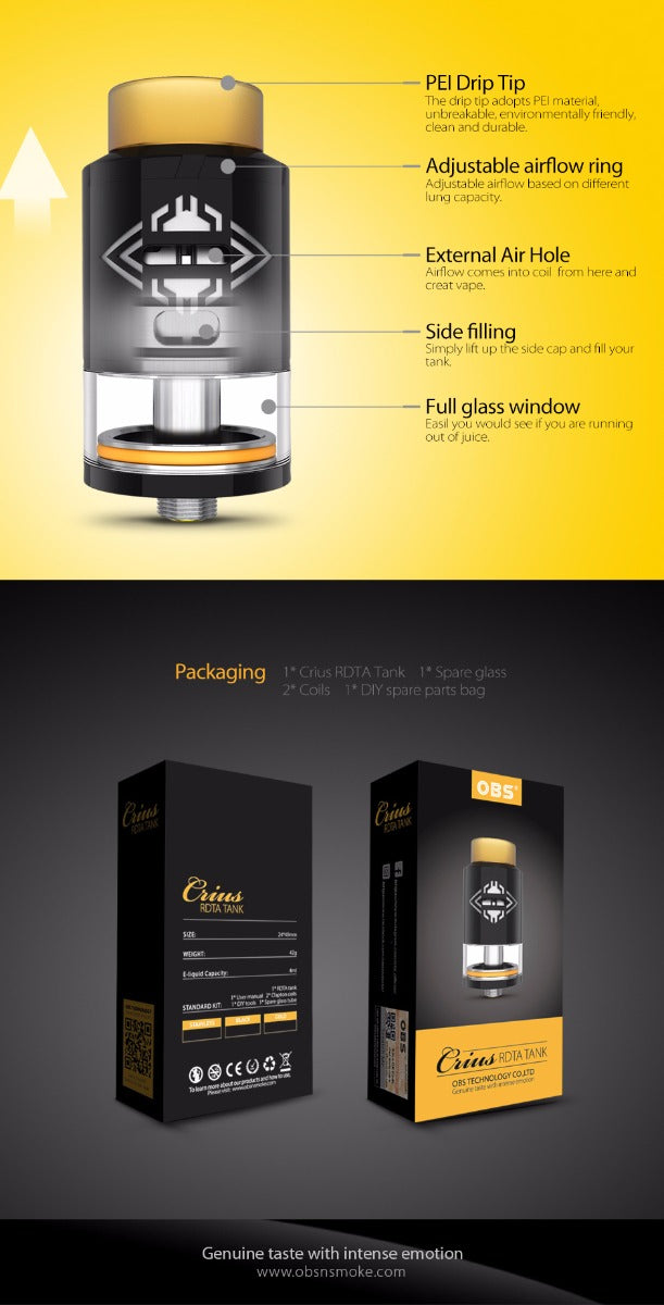 OBS Crius RDTA Tank Atomizer (4ML)