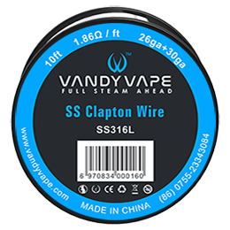 Vandy Vape SS Clapton Wire SS316L (26GA+30GA 10FT 1.86Ω-FT)