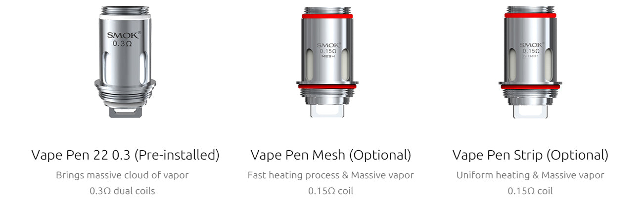 The latest SMOK VAPE PEN 22 0.3 Ohm Replacement Coil 5PCS/PACK online cheap sale | vapormo.com The latest SMOK VAPE PEN 22 0.3 Ohm Replacement Coil 5PCS/PACK online cheap sale | vapormo.com